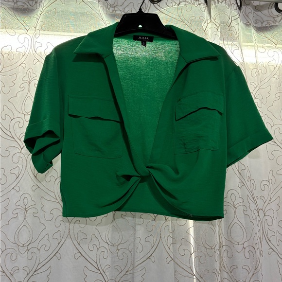 love J Tops - Love J Green Knot Front Shirt
